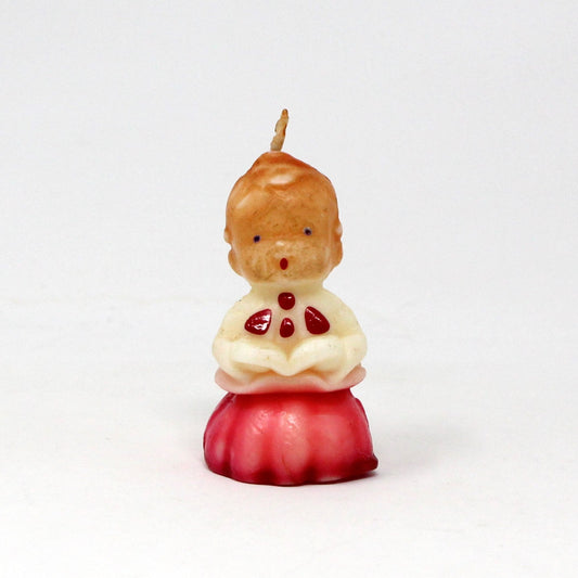 Candle, Gurley Novelty, Figural Christmas Choir Singer Caroler Boy, Vintage Collectibles