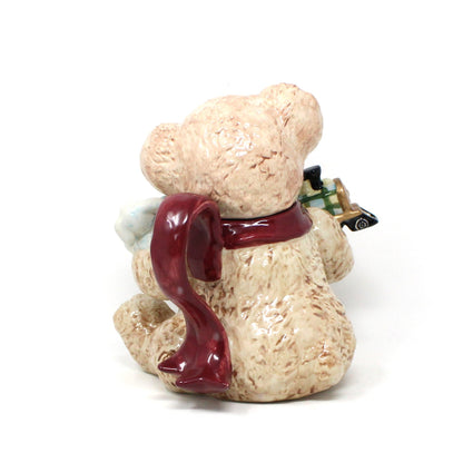 Teapot, Teddy Bear with Toys, Figural Ceramic Teapot, Vintage Collectible