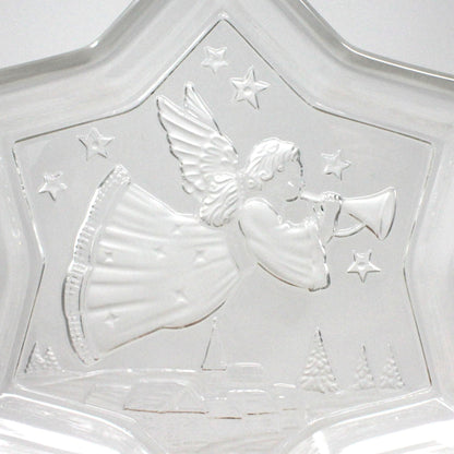 Bon Bon / Candy Dish, Mikasa, Christmas Star, Frosted Glass Angel, Germany, Vintage