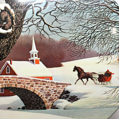 Gift Tin / Cookie Tin, Meister, Horse Drawn Sleigh, Victorian Snowy Winter Scene, Vintage