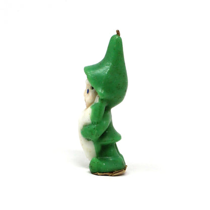 Candle, Gurley Novelty, Figural Green Elf / Gnome Christmas Candle Vintage