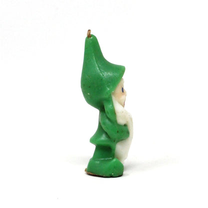 Candle, Gurley Novelty, Figural Green Elf / Gnome Christmas Candle Vintage