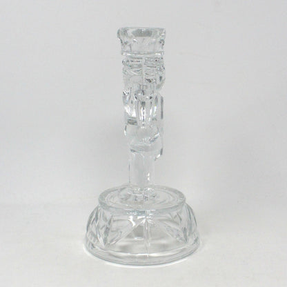 Candle Holder, Christmas Nutcracker, Crystal Clear Ind, 24% Lead Crystal, Vintage