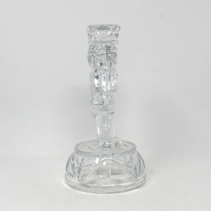 Candle Holder, Christmas Nutcracker, Crystal Clear Ind, 24% Lead Crystal, Vintage