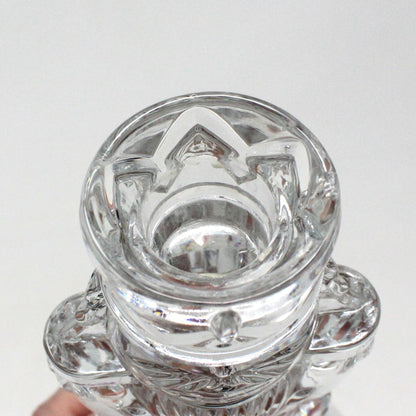 Candle Holder, Christmas Nutcracker, Crystal Clear Ind, 24% Lead Crystal, Vintage