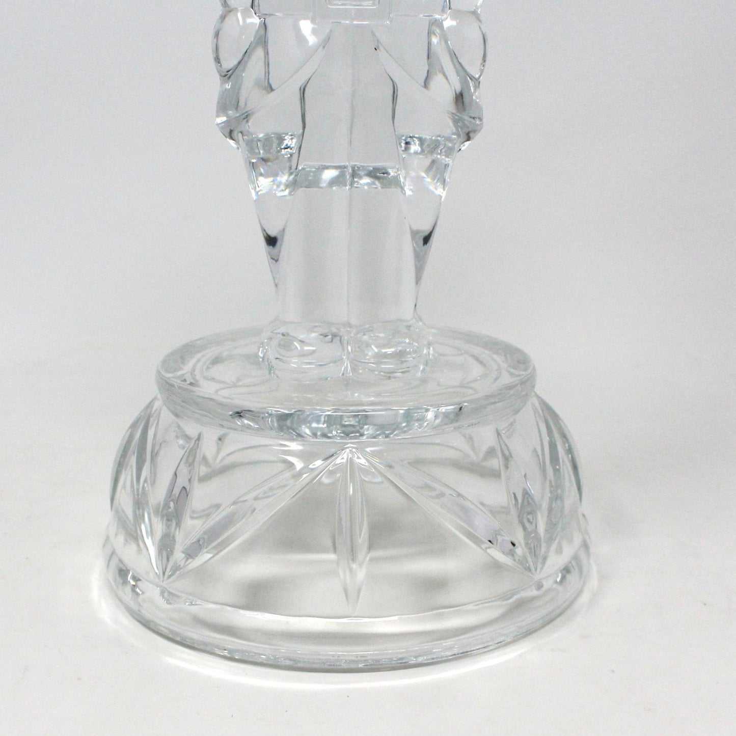 Candle Holder, Christmas Nutcracker, Crystal Clear Ind, 24% Lead Crystal, Vintage