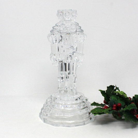 Candle Holder, Christmas Nutcracker, Princess House, St. George Crystal, Vintage