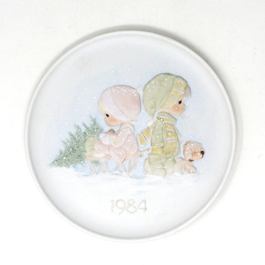 Decorative Plate, Enesco, Precious Moments, The Wonder of Christmas 1984, Vintage