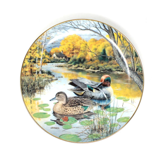 Decorative Plate, Knowles, The Green-Winged Teal Duck, Jerner's Ducks, Vintage, 1987