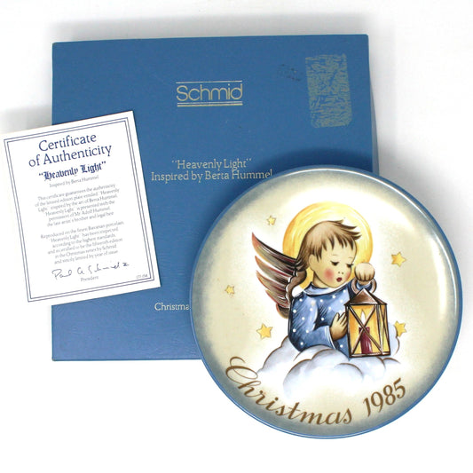 Decorative Plate, Schmid Brothers, Christmas Plate Hummel 1985, Heavenly Light, In Box, Vintage