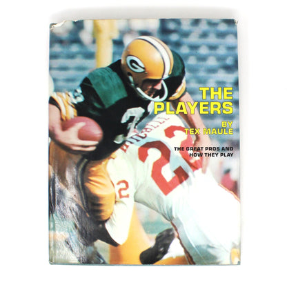 Book, The Players, Tex Maule, Autographed by Tom Harmon, Hardcover, First Printing, 1967, Great Football Pros, Vintage