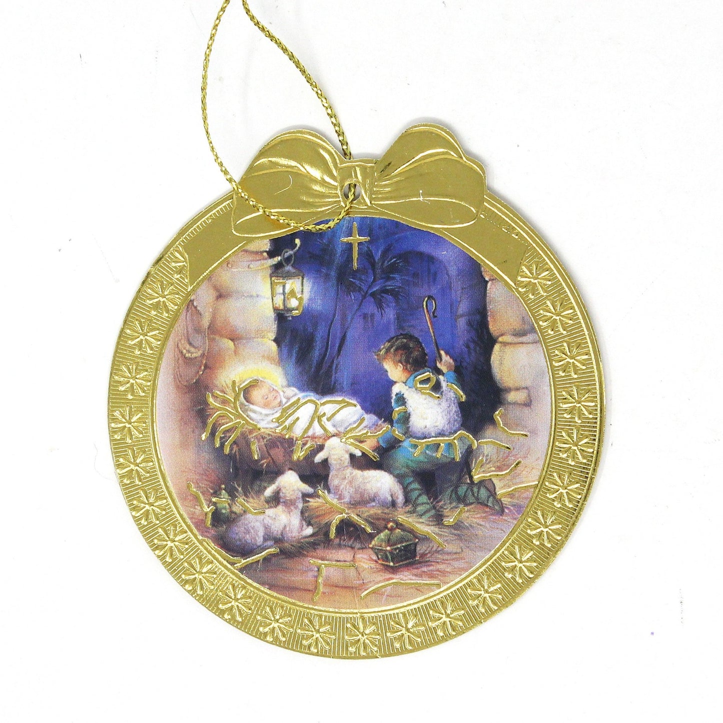 Ornaments, Cardboard Die Cut, Baby Jesus, Two Sided, Vintage