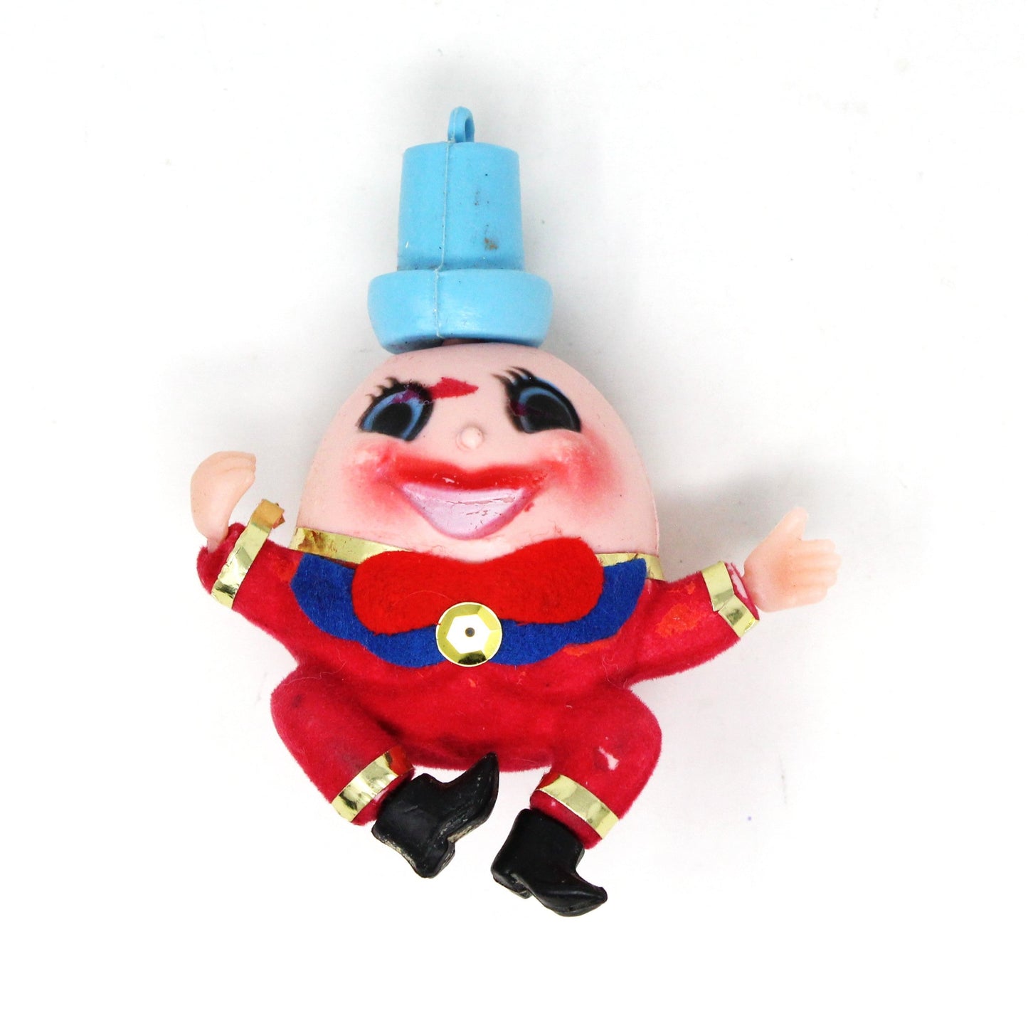 Ornaments, Humpty Dumpty Christmas Ornament, Flocked, Kitsch, Vintage