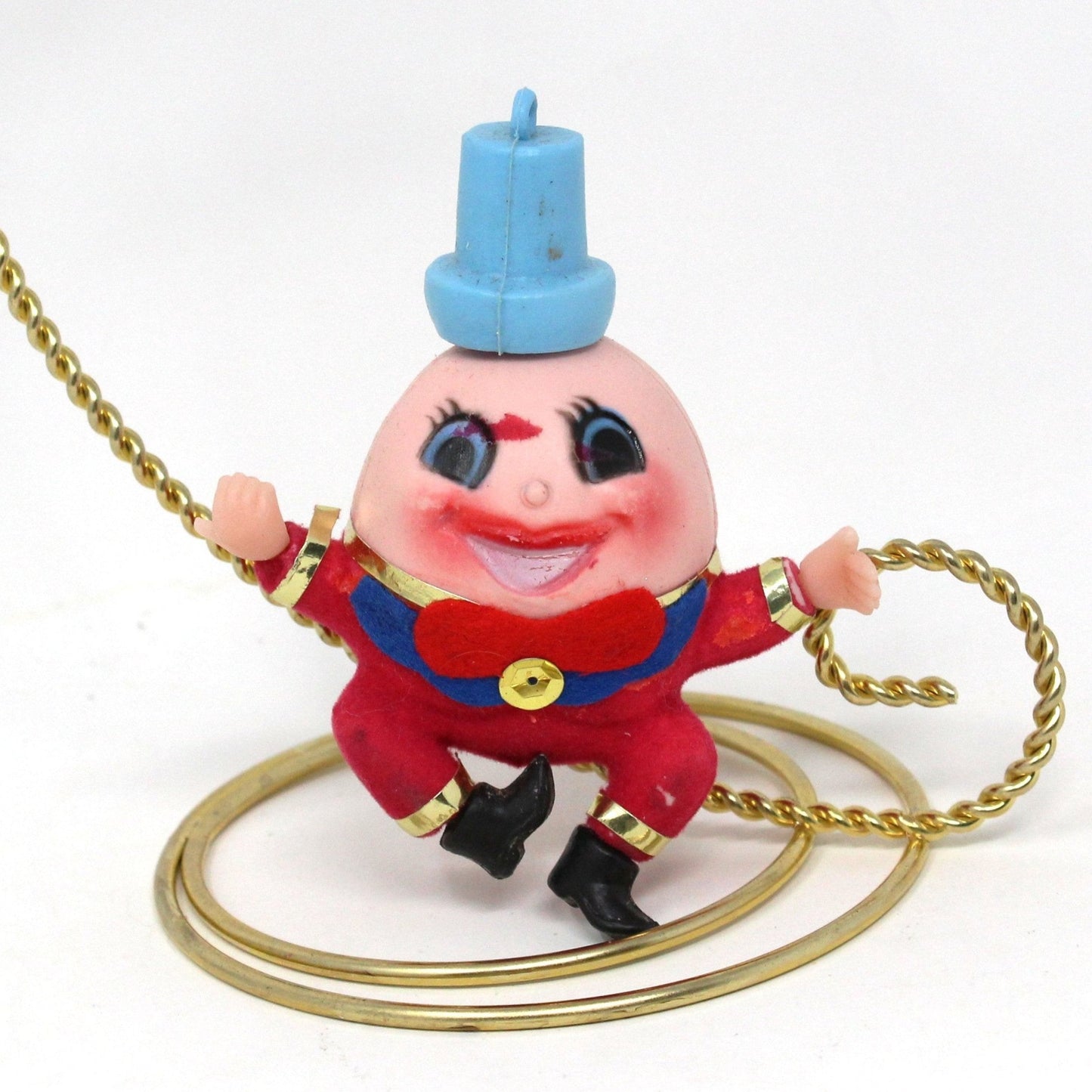 Ornaments, Humpty Dumpty Christmas Ornament, Flocked, Kitsch, Vintage