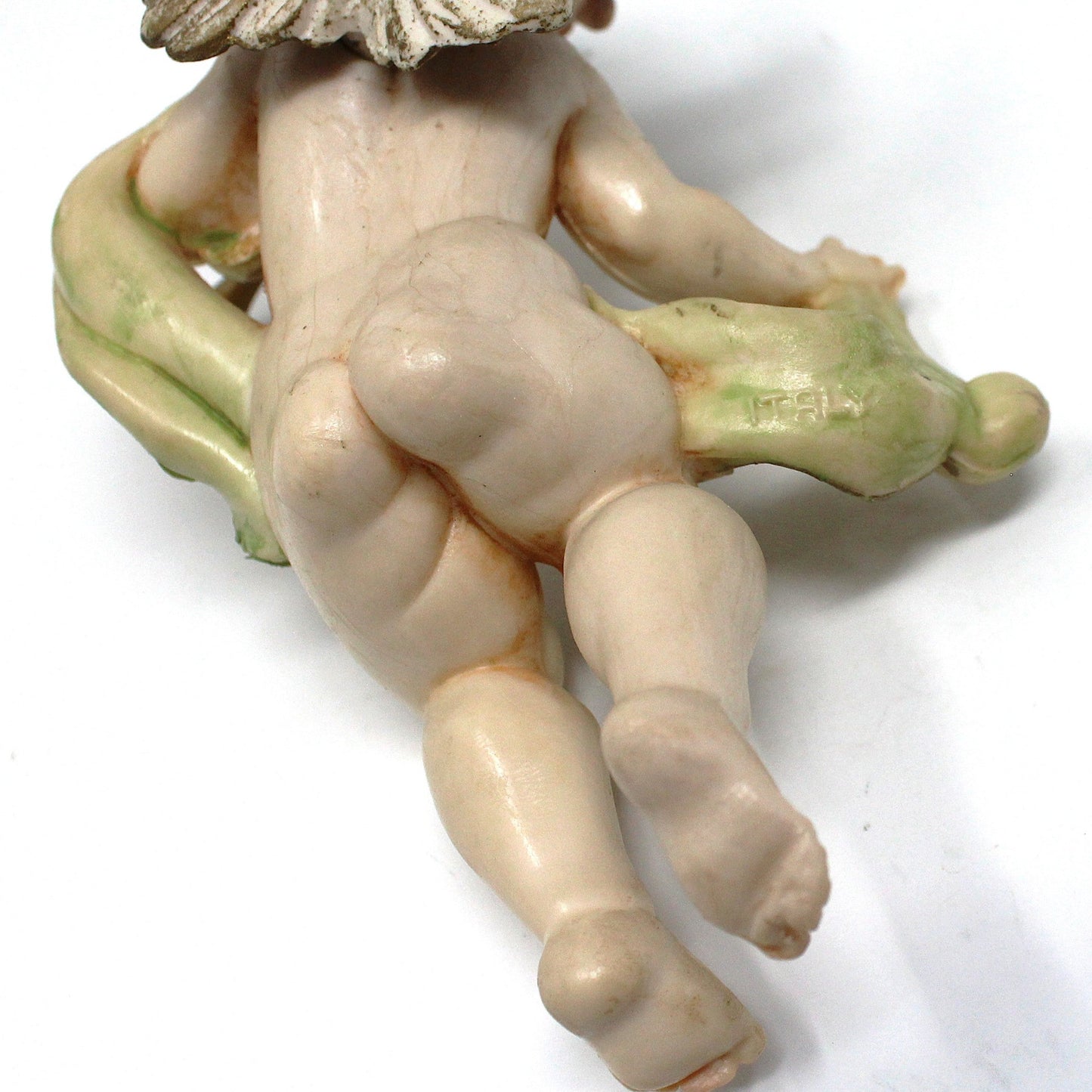 Ornaments, Cherub Angels Playing Musical Instruments, Set of 3, Italy, Hand Painted, Vintage