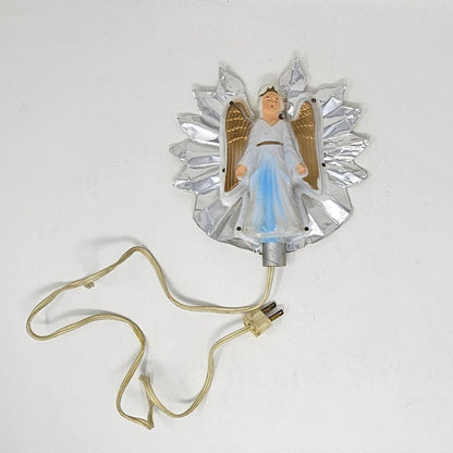 Tree Topper, Christmas Angel, Mid Century Reflective Foil Tree Topper, Vintage