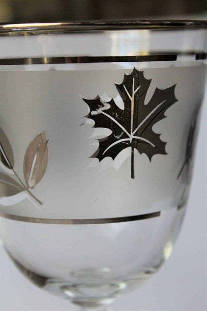 Wine Glasses, Libbey Silver Foliage, Mid-Century Modern, Set of 4, Vintage, SOLD