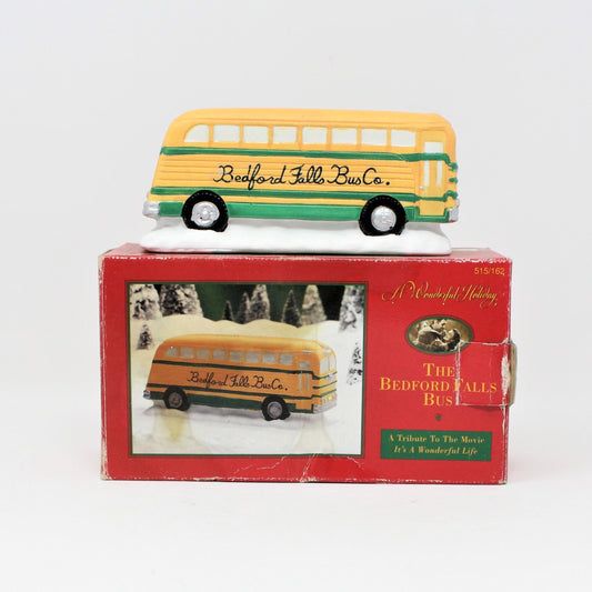 Christmas Village, It's a Wonderful Life, Bedford Falls Yellow Bus 1995, SOLD