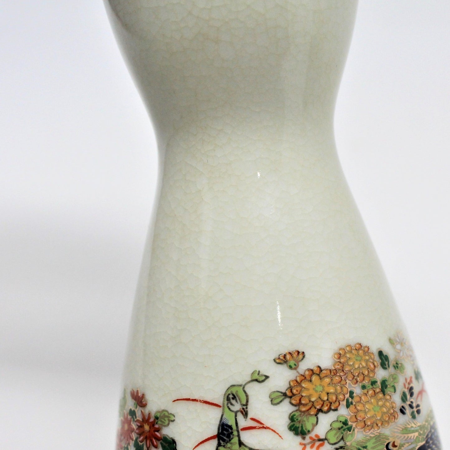 Sake Decanter/ Tokkuri, Imari Style Peacocks, Japan CBC Wares, Vintage