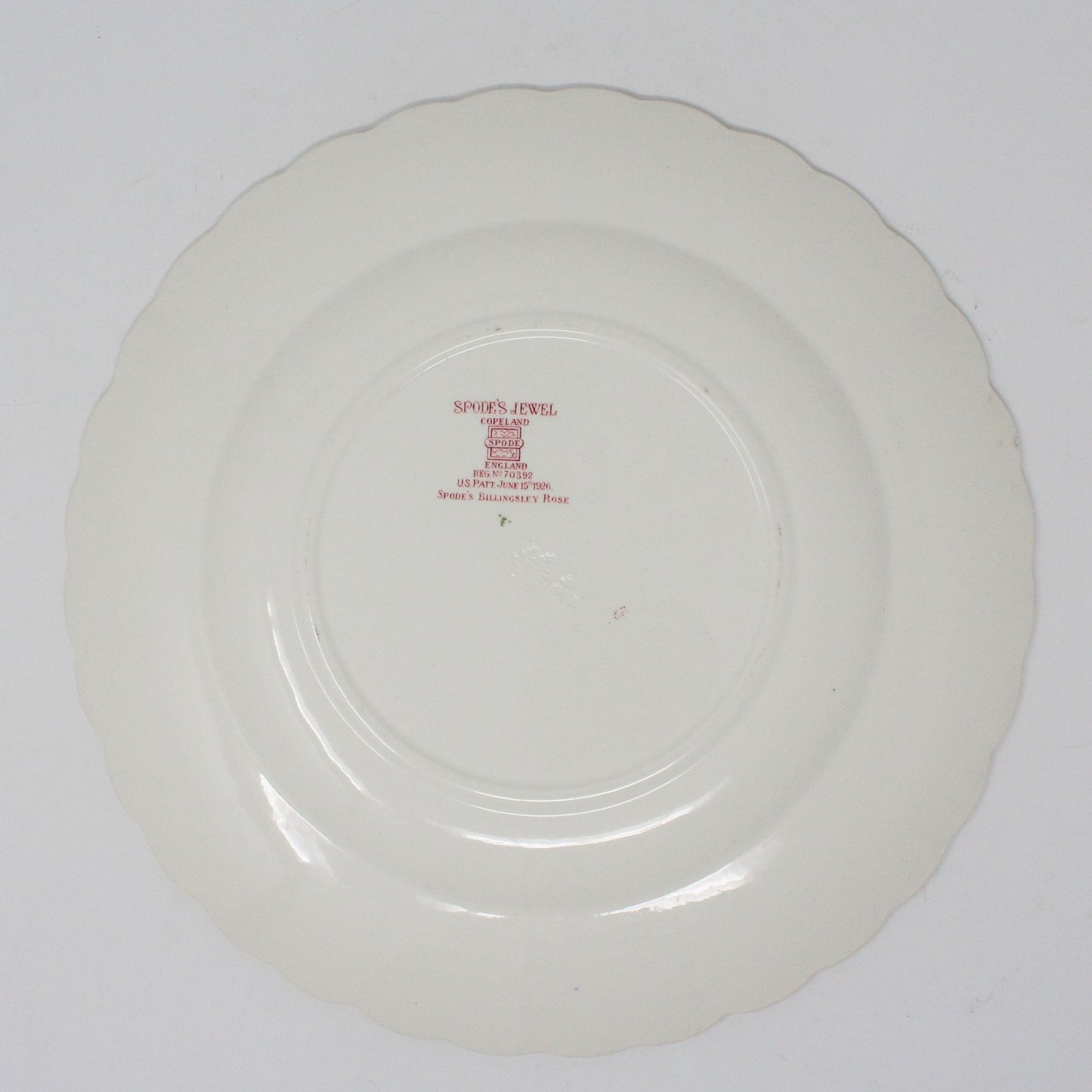 Dinner Plate, Spode Copeland, Billingsley Rose, Earthenware, Vintage 1946