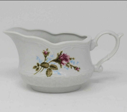 Gravy Boat / Saucière, Wtoctawek, Moss Rose, Poland, Vintage