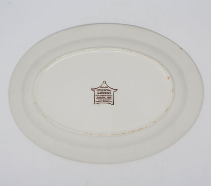 Serving Platter, Brown & Richie, Oriental Gardens, Brown Transferware, 12" Vintage, SOLD