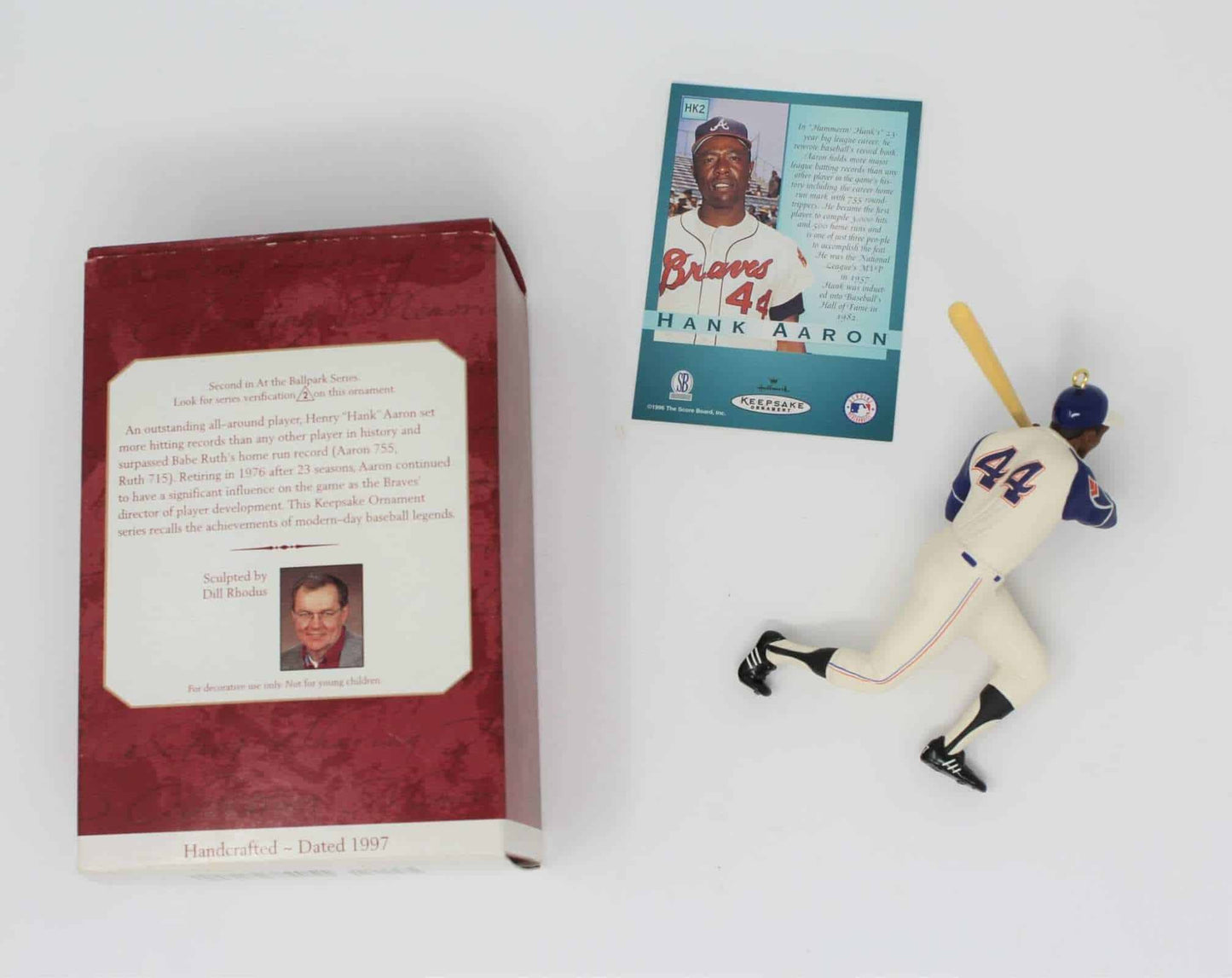 Ornaments, Hallmark, At The Ballpark Series, Hank Aaron, No Card, 1997