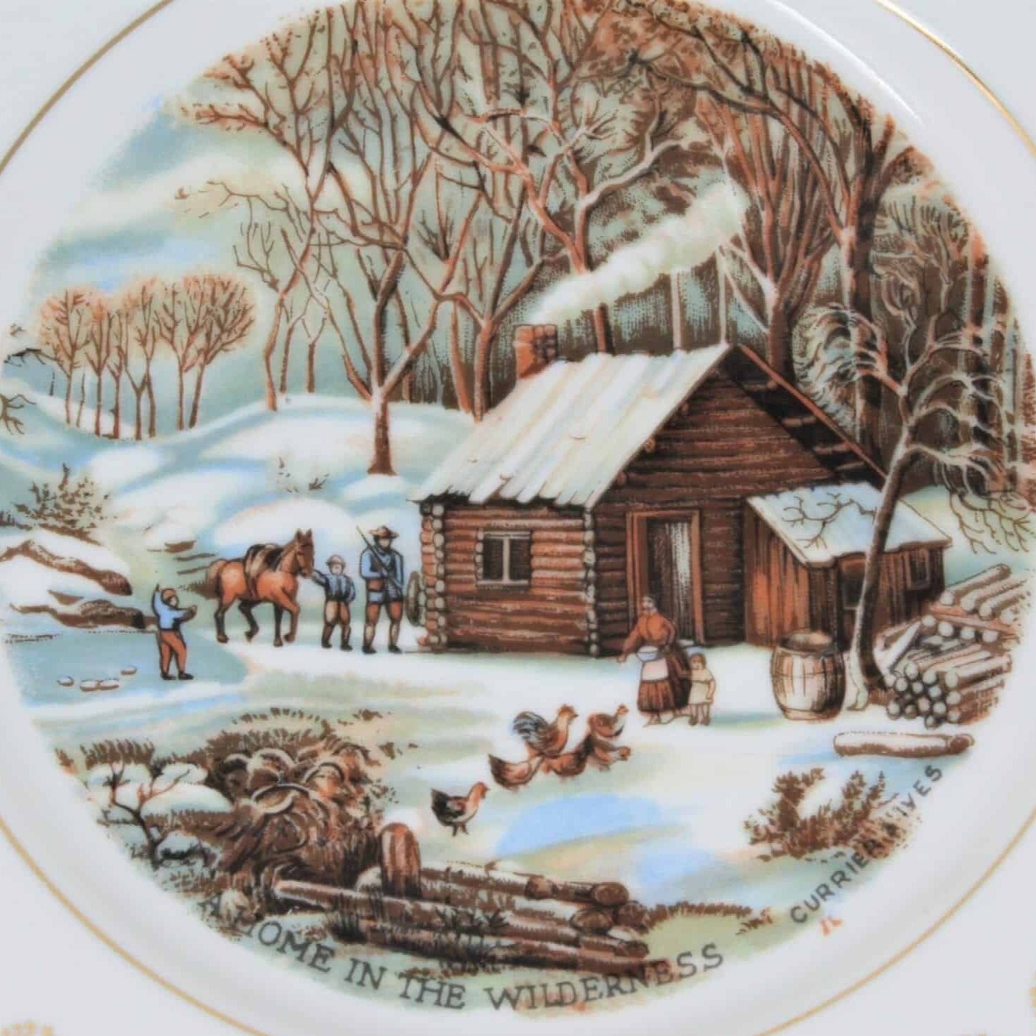 Currier 2024 & Ives collector art scene collector plates set of 3