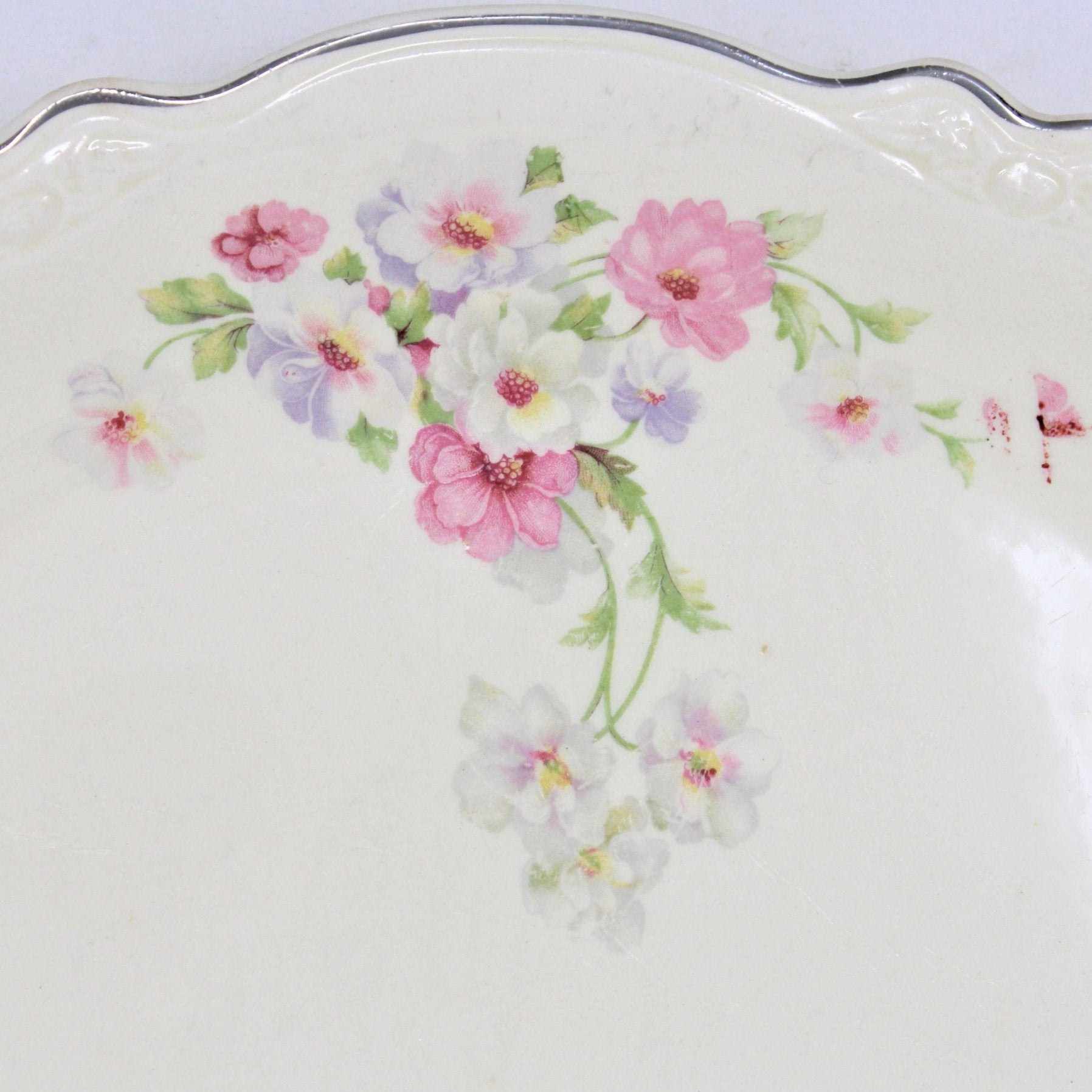 Vintage3Abingd319USA cheapest PinkaBlush HibiscuetFlower Platter MCM Tropical