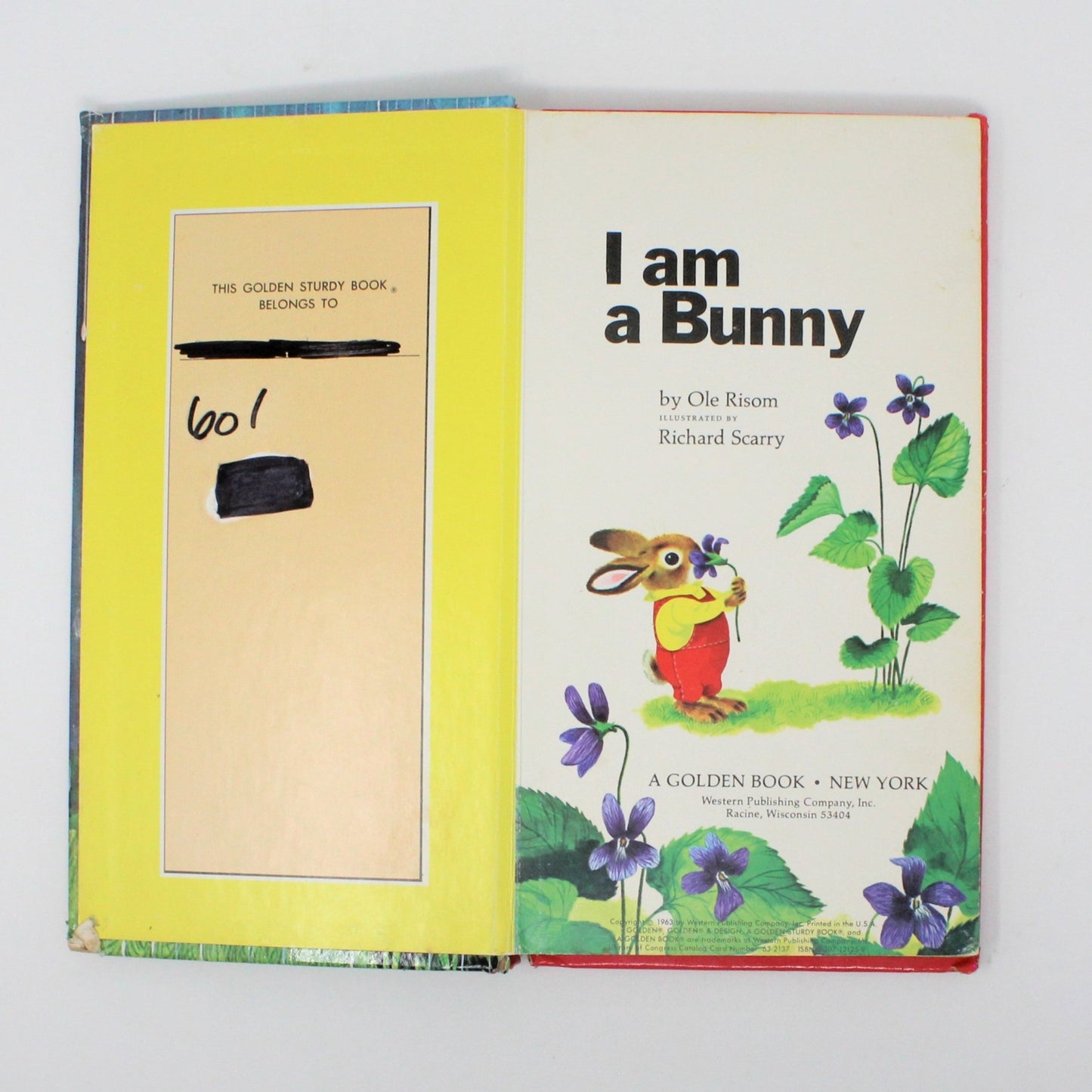 Children's Book, Golden Sturdy Book, I am a Bunny, Richard Scarry, Hardcover, Vintage 1963