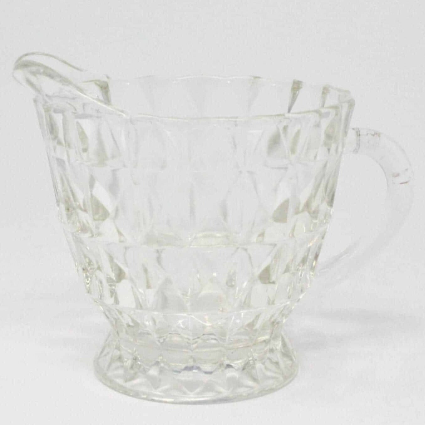 Creamer, Jeannette Glass Windsor Diamond (Holiday), Footed, Vintage