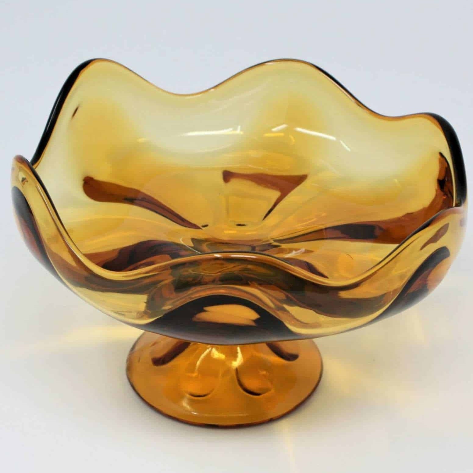 Online Viking Epic 6 Petal Amber Glass Candy Dish