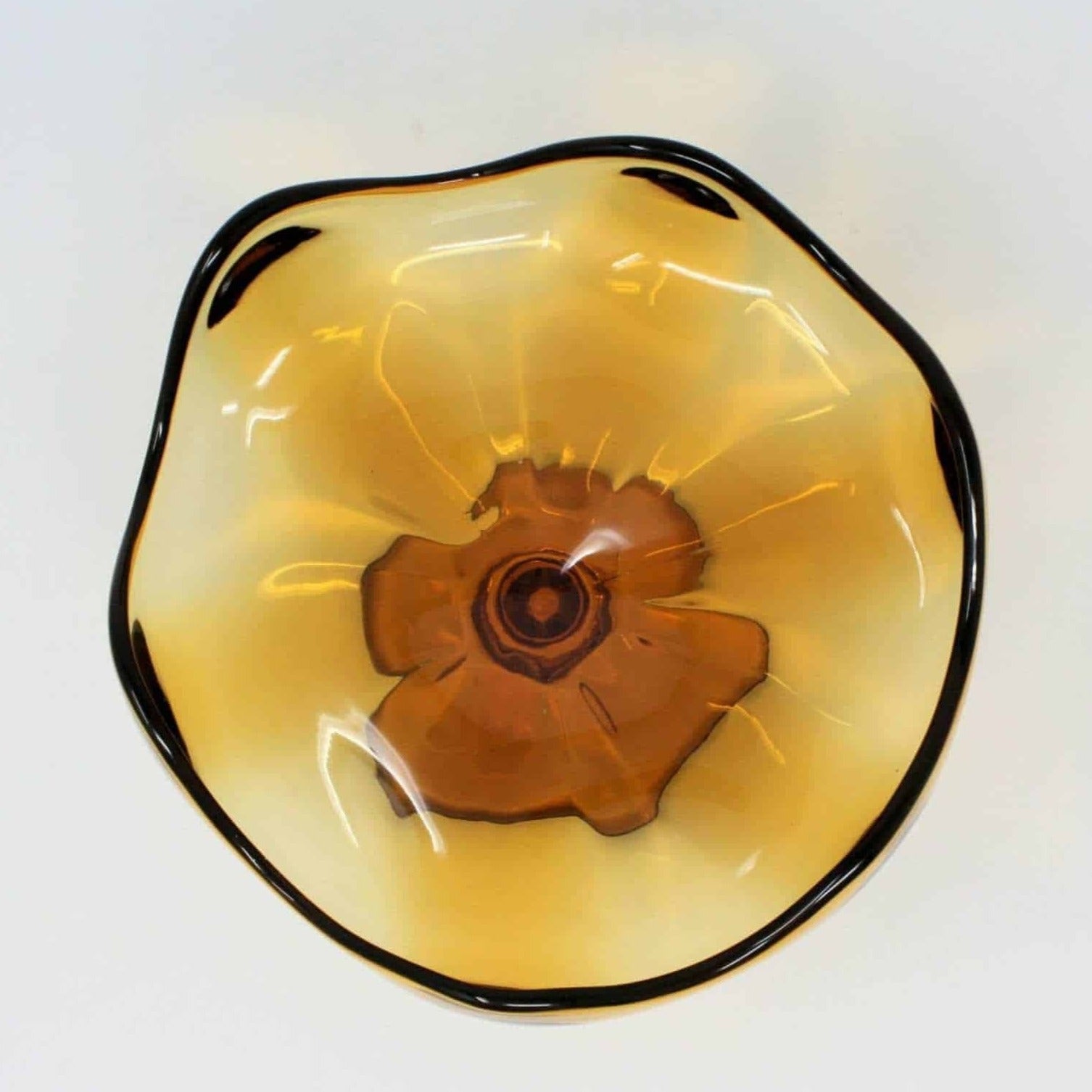 Vintage Viking Glass Epic Petal Foot deals Amber Candy Dish