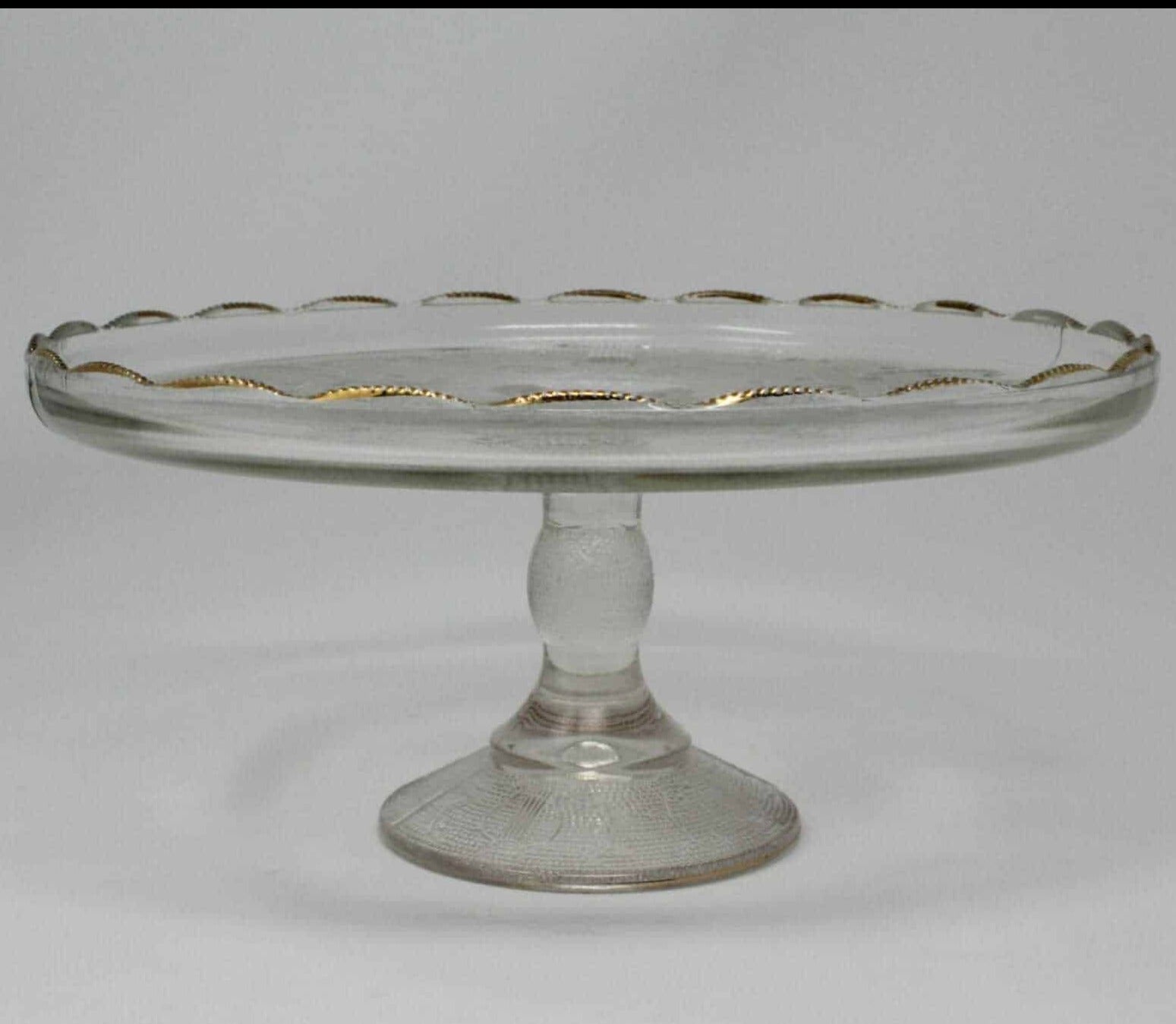 Vintage Mid deals Century Jeanette Glass Ice Blue Diamond Harp Cake Stand