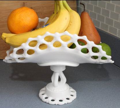 Banana Stand, Westmoreland Milk Glass, Doric pattern, Vintage