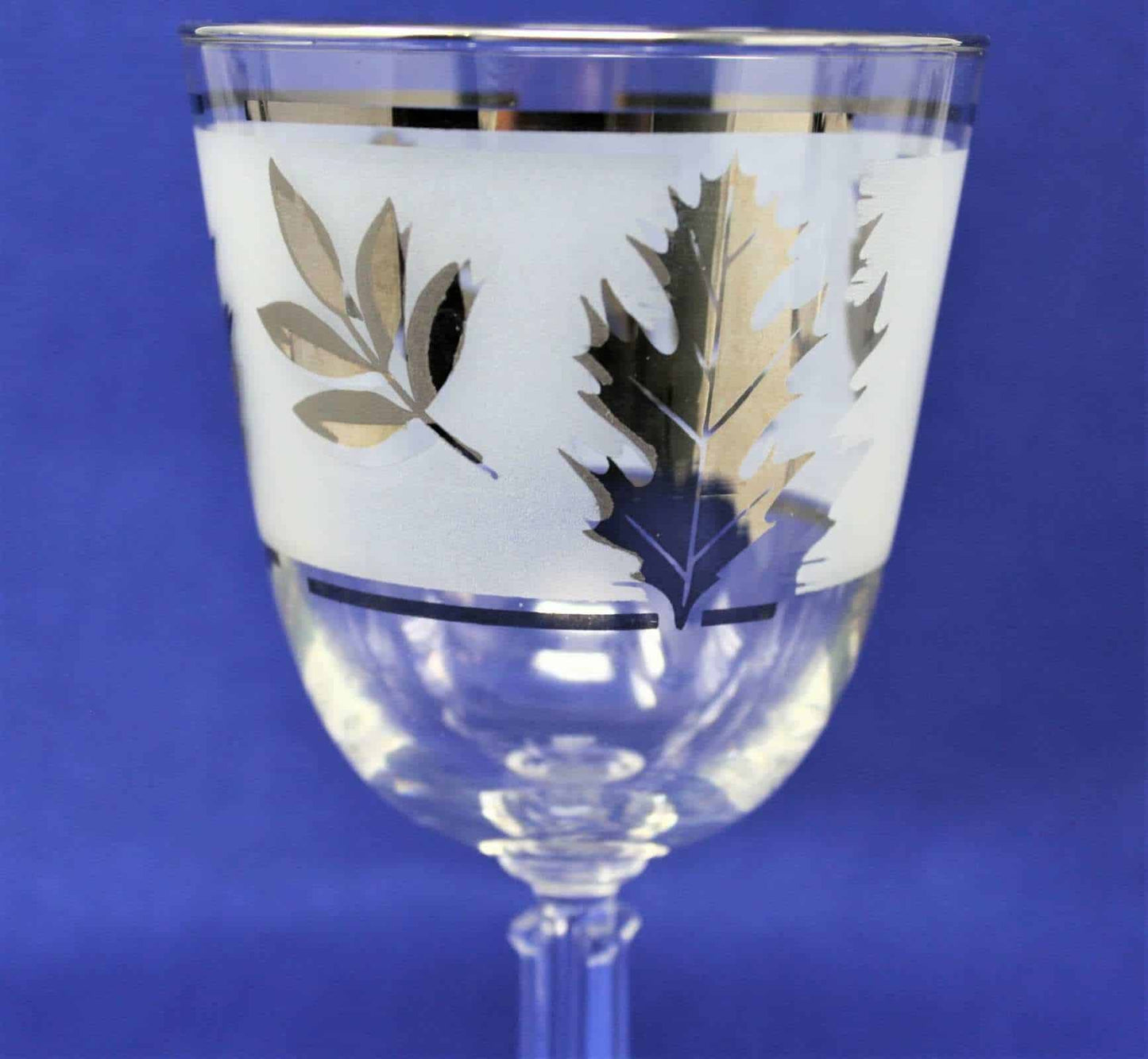 Wine Glasses, Libbey Silver Foliage, Mid-Century Modern, Set of 6, Vintage, SOLD