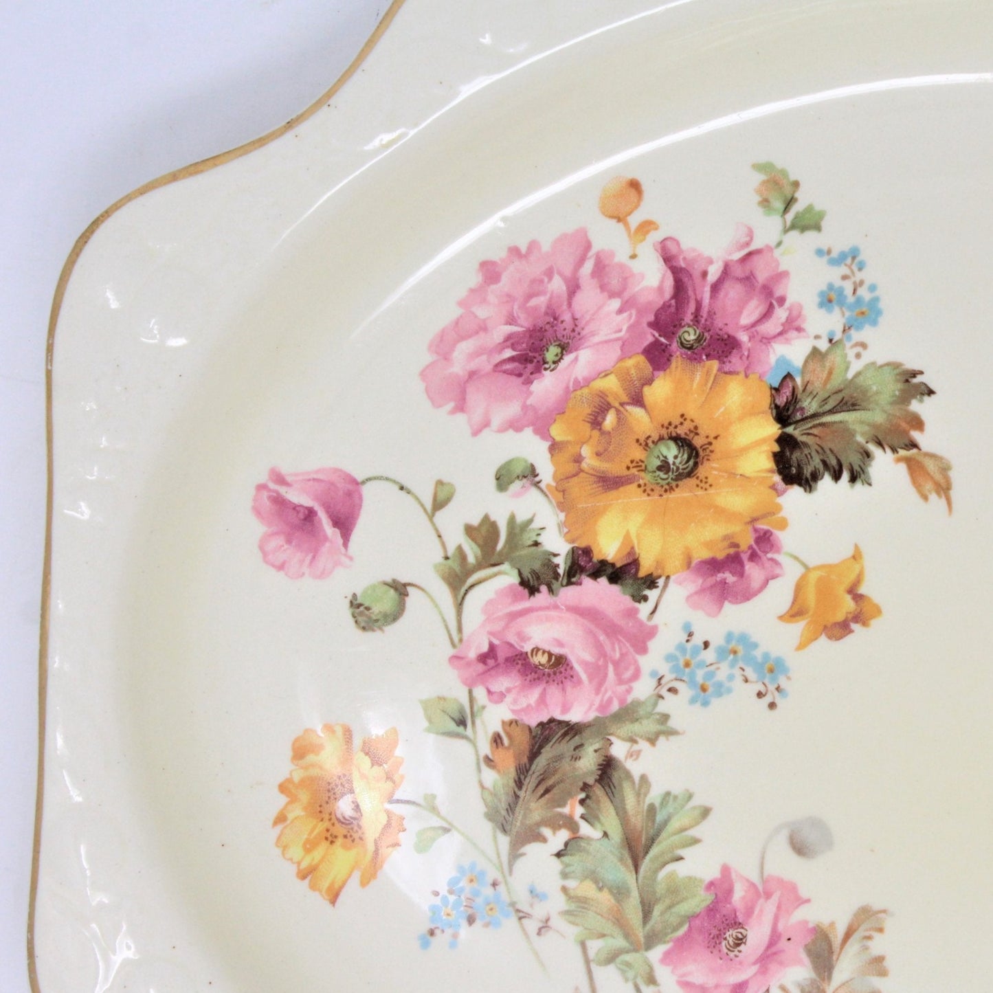 Serving Platter, Crooksville Bak-In Ware, Euclid, Floral #238, 12" Vintage