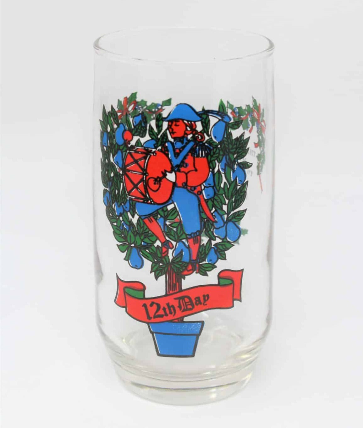 Glasses, Tumbler, Anchor Hocking 12 Days of Christmas, 12 Drummers Drumming, Vintage