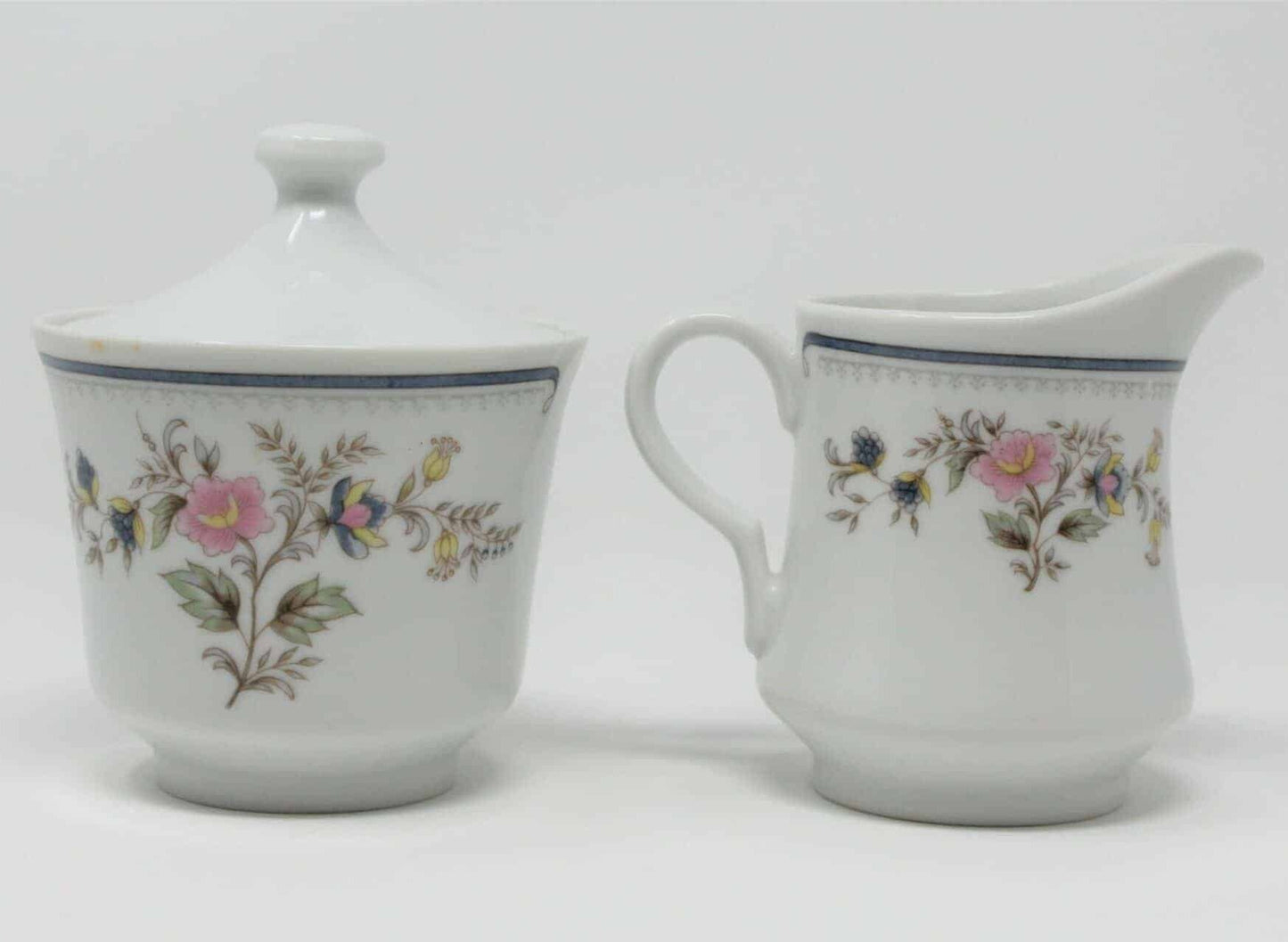 Creamer & Sugar with Lid, Ranmaru, Hampton, Crescent Fine China, Vintage