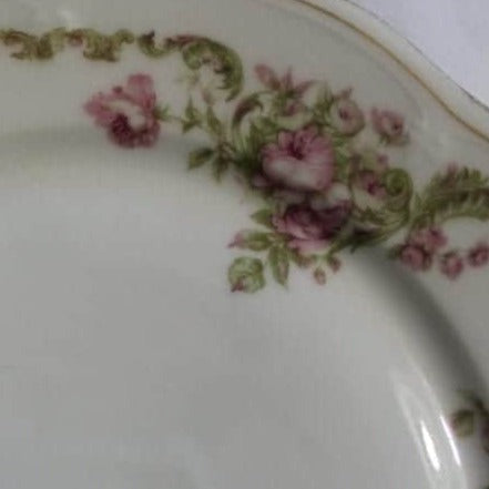 Antique Z.S. & Co. Bavaria Green Pin Rose newest Wall Cabinet Porcelain Plate Size 9,5