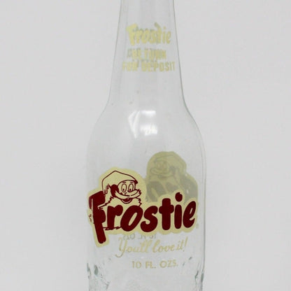 Soda Bottle, Frostie Root Beer, ACL 10oz, Camden, N.J., Vintage 1973