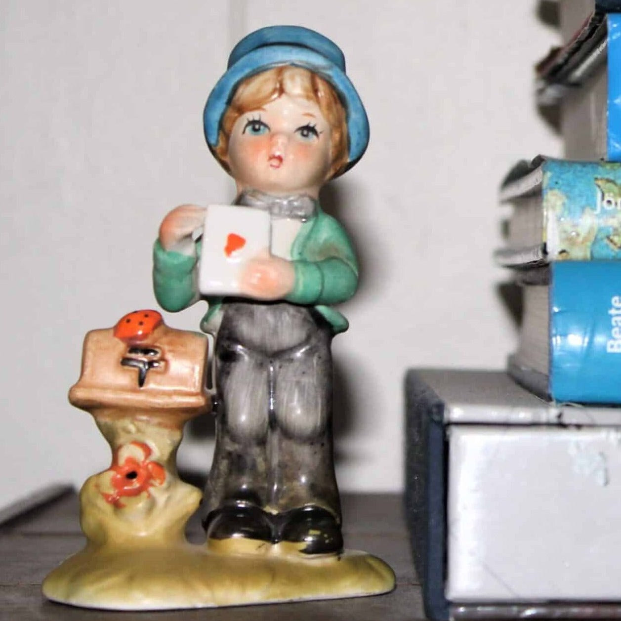 Figurine, Arnart 5th Avenue, Boy with Love Letter, 11/548, Hand Painted,  Vintage