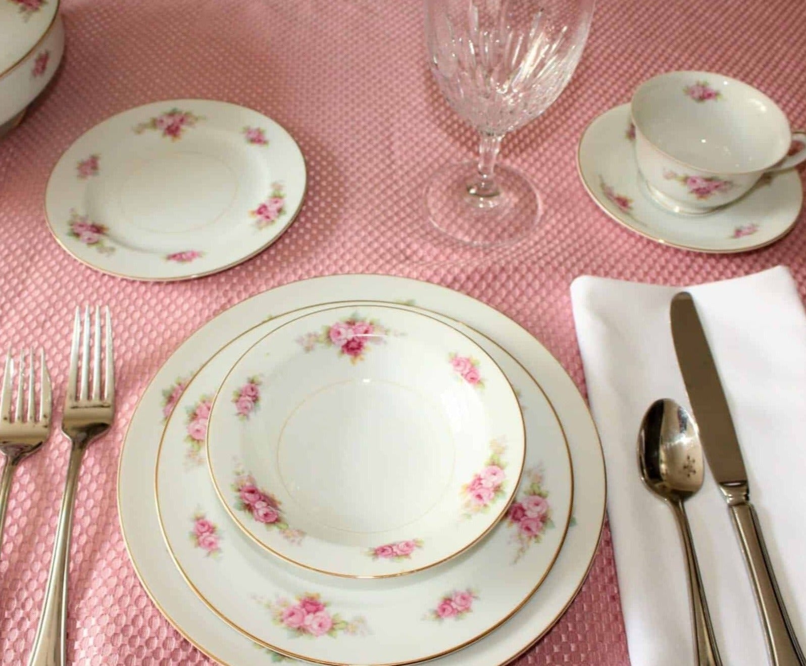 Vintage Noritake Rosa Salad Plates. Japan store Set 7