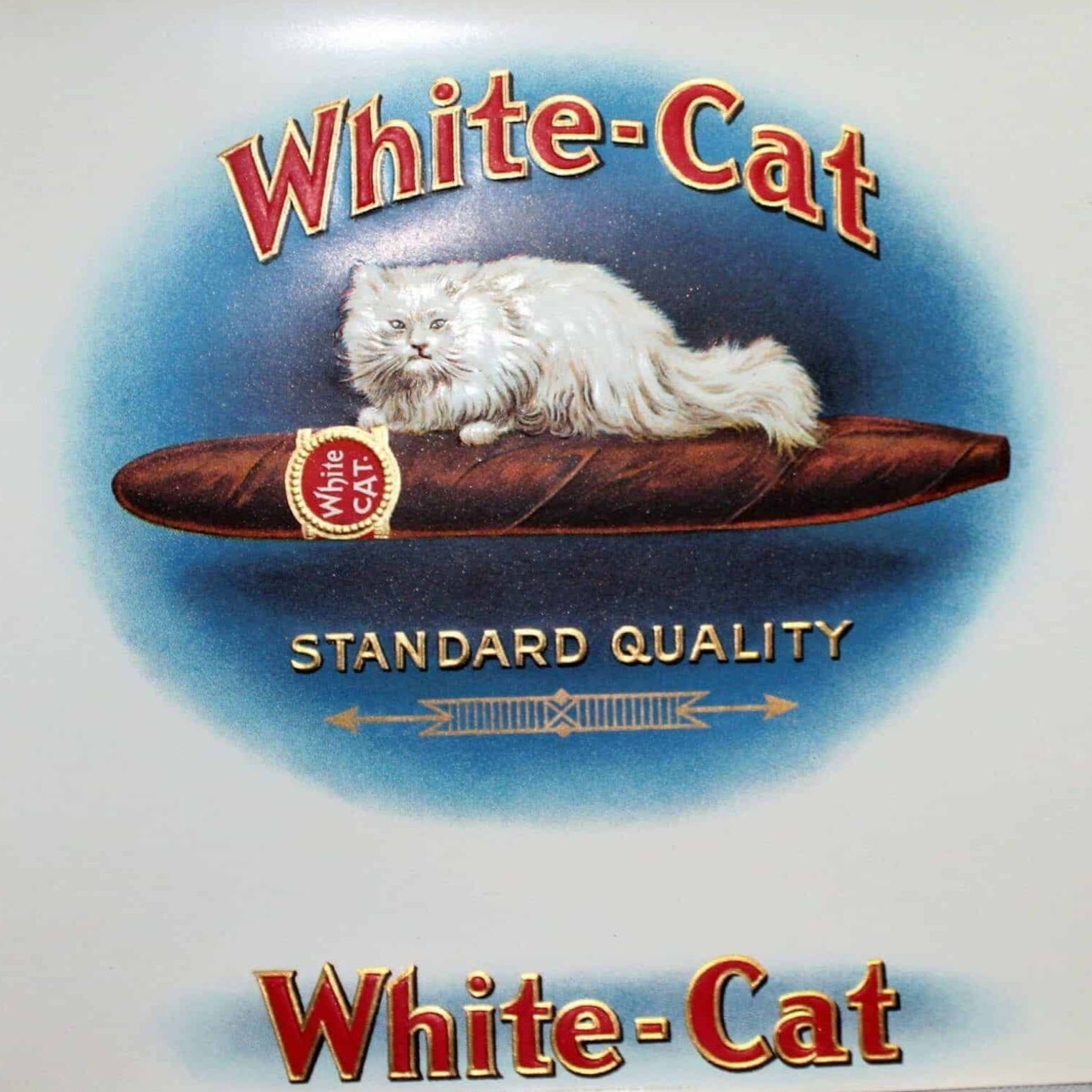 Cigar Box Label, White Cat, Original Lithograph, NOS, Antique – Antigo ...