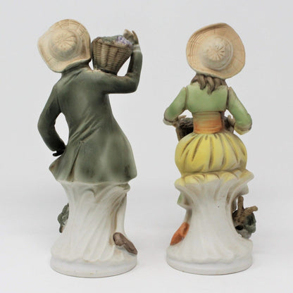 Figurine, HomCo, 1258 Toscany Boy & Girl with Grapes, Porcelain, Vintage