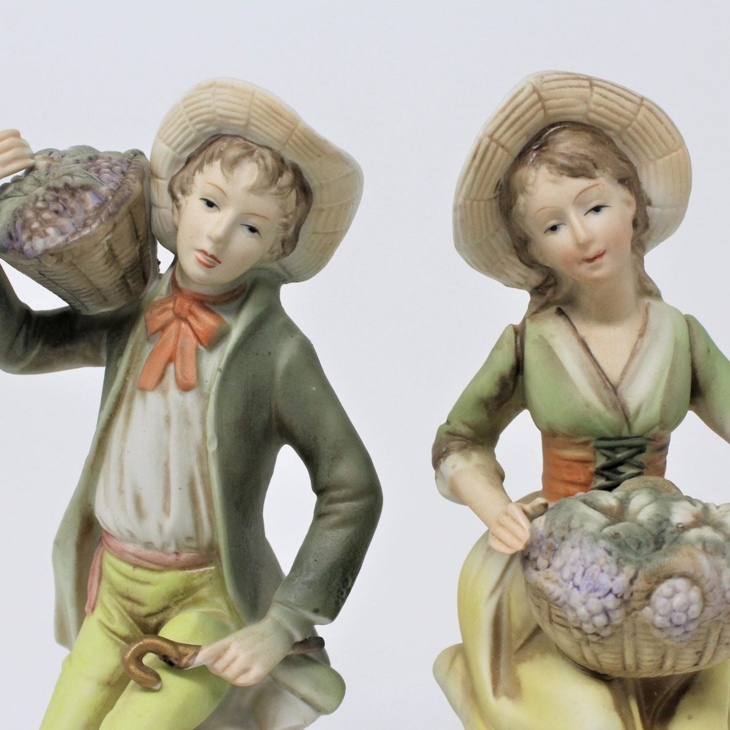 Figurine, HomCo, 1258 Toscany Boy & Girl with Grapes, Porcelain, Vintage