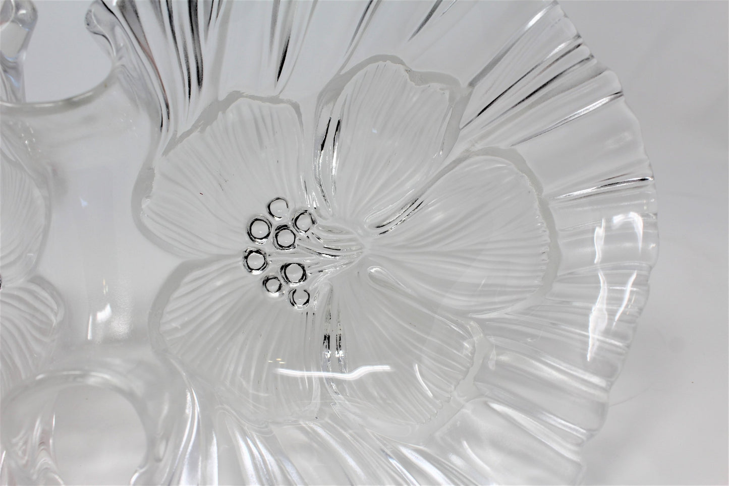 Divided Serving Dish, Mikasa,  Hibiscus Frost, Frosted Glass