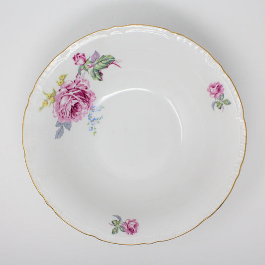 Serving Bowl, Bohemian China, Pink Roses, 10" Czech, Vintage, SOLD