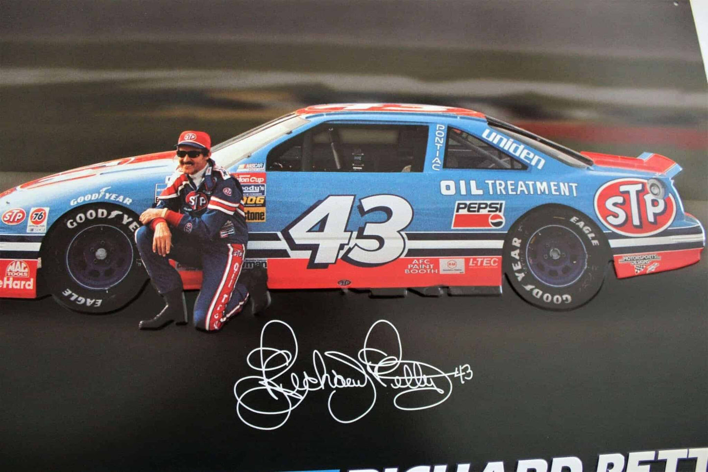 Sign, Richard Petty Car #43, Signed, Metal, NOS, Vintage