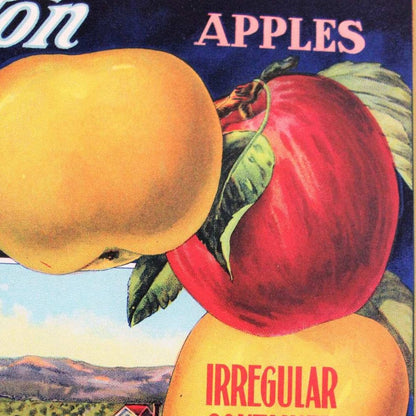 Crate Label, Appleton Newtown Pippins Apples, Original Lithograph, 1910's, Antique